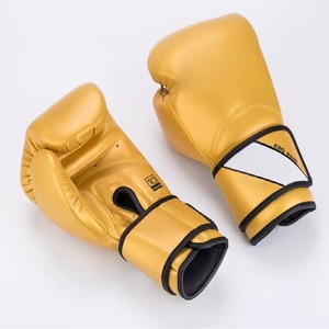 Gants de boxe haut de gamme en cuir doré, mitaines d'entraînement professionnelles pour arts martiaux, sparring, frappe, boxe thaïlandaise - Product Image 1