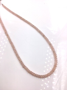 Collar de cuentas lisas de morganita natural para la elaboración de joyería fina - Product Image 5