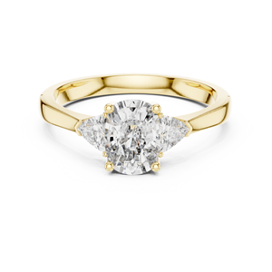 Vinson Project Art Deco Elegant Oval Lab Created Moissanite GRA Certified Bridal <b>Ring</b> <b>Set</b> Side Trillion Diamonds 14K/18K <b>Gold</b> - Product Image 1