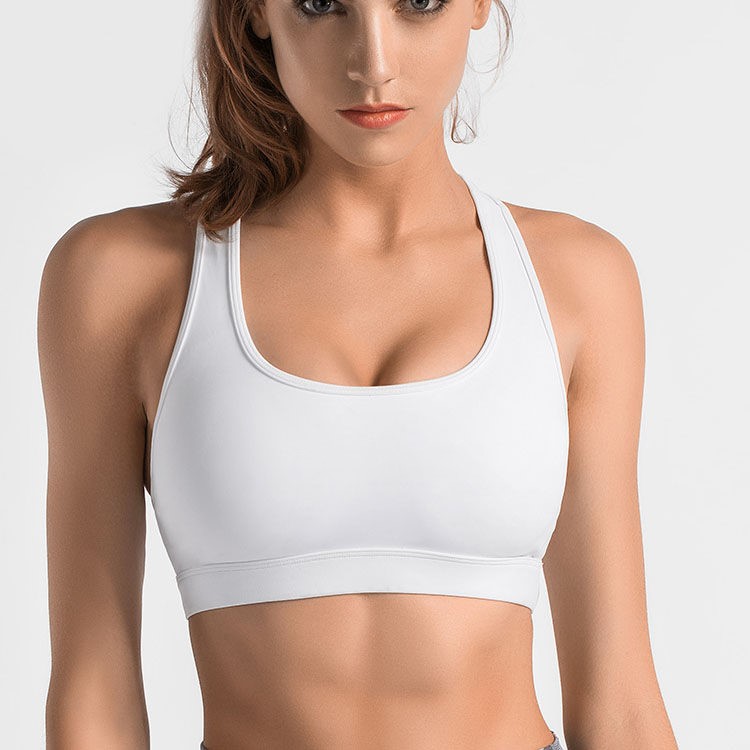 OEM women's racerback workout bra fitness bra Stretch Knit Support for Training Activities