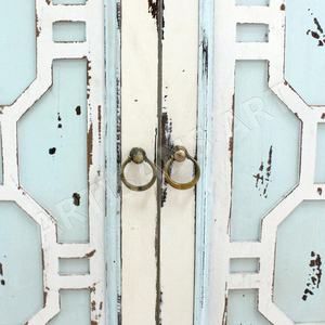 Antique Rustic Distressed French Sideboard CNC Carved Doors Drawers Vintage Shabby Chic Buffet Cabinet Large Storage Server - Product Image 5