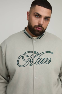 Veste de style universitaire décontractée coupe-vent en peau de mouton avec logo personnalisé OEM, broderie sur le devant, manches extra larges pour hommes - Product Image 6