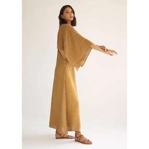 Vestido Maxi Boho de Maternidad para Mujer, Cuello en V, Sin Mangas, Corte Lateral, Holgado, para Verano y Playa, 100% Algodón Ecológico - Product Image 4