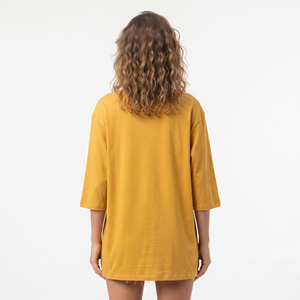 Women's Oversized V Neck Longline T Shirt Three Quarter Sleeve Loose Fit Breathable Cotton <b>Top</b> Custom Print Embroidery Tee - Product Image 2