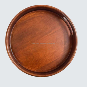 Plato de Madera de Pterocarpus Marsupium Hecho a Mano con Diseño de Dibujos Animados, Color Marrón, No Tóxico, Estilo Americano, para Servir la Cena, Postre o Aperitivos - Product Image 2