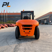 Chariot élévateur diesel 10 tonnes avec mât à trois sections, levée de 6 m, pneus avant doubles pour usine de marbre et d'acier