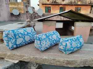 Bolsa de Aseo Grande con Estampado de Bloques, Impermeable, para Maquillaje y Cosméticos, con Bolsillos, Regalo para Ella, Bolsas de Regalo de Navidad - Product Image 4