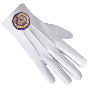 Guantes de Algodón Blanco para Masonería con Diseño de Escuadra y Compás Azules - Precio Accesible - Guantes de Regalia Masónica - Product Image 4