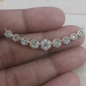 Collier pendentif floral en diamant naturel taille brillant 1,00 carat, en argent sterling plaqué or, tendance, serti à griffes, pour femme - Product Image 3