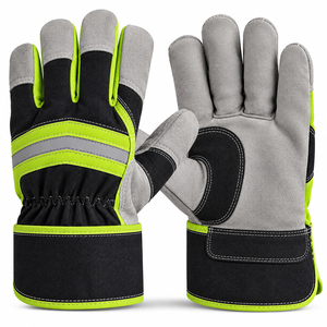 Gants de travail en cuir OEM ODM avec paume en cuir, manchette étendue, coutures renforcées au pouce, vente en gros, marque privée, logo personnalisé, gants canadiens - Product Image 1