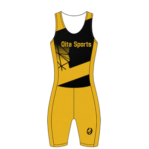 Traje de Competición de Remo Negro y Dorado para Hombre, Uniforme sin Mangas para Competición, Singlet de Alto Rendimiento, Ropa Deportiva Personalizada al por Mayor para Equipos - Product Image 2