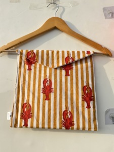 ชุดนอนผ้าฝ้ายลายทางพิมพ์ลายกุ้งก้ามกรามแบบยาวถึงข้อเท้าสำหรับผู้หญิง ชุดนอนฤดูร้อน ชุดลำลองใส่สบาย ระบายอากาศได้ดี - Product Image 3