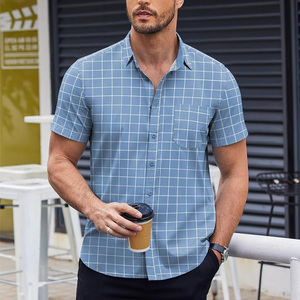 Chemises décontractées pour hommes sur mesure, à double boutonnage, tricotées, respirantes, anti-plis, séchage rapide, pour le bureau, uniformes, vêtements de printemps, boutonnées, OEM - Product Image 4