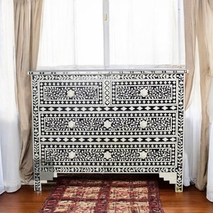 ILAHI's Bone Inlay <b>Drawer</b> Modern Design Agate Detailing <b>Storage</b> Portable Home Furniture - Product Image 1