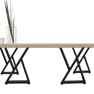 Desk <b>Legs</b> 2Pcs Metal <b>Table</b> <b>Legs</b> X Shape Heavy Duty Bench <b>Leg</b> Capacity 1000lbs Load Black Color Easy Assemble EDPTBL001 - Product Image 1