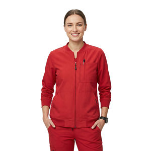 Blouson de travail léger et extensible 4 directions pour femme, personnalisable, avec fermeture éclair sur le devant, uniforme d'infirmière, blouson d'hôpital, blouson bomber pour médecin - Product Image 1