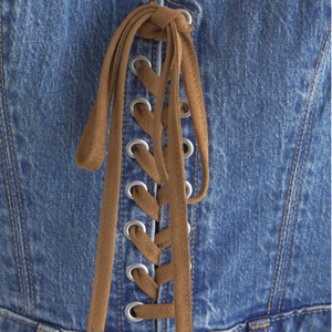 Mono vaquero de pierna ancha para mujer, moda premium, fabricante y proveedor OEM ODM - Product Image 5