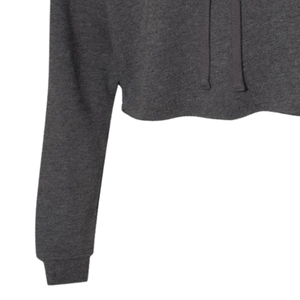 Sweat à capuche en coton mélangé doux Elevating Excellence Crop Charcoal, pull à manches longues, style décontracté, streetwear, vêtement pour tous les jours - Product Image 4
