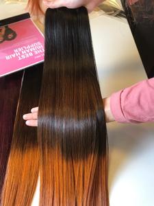 Precio de fábrica 100% Peluca de encaje humano vietnamita virgen cruda Bonestraight Ombre Color naranja Super doble extensiones de cabello dibujado - Product Image 3