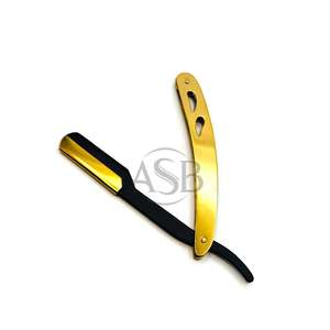 Black Gold Replaceable Blade Barber <b>Razor</b> Stainless Steel Blade Professional Barber <b>Razor</b> Salon Grooming Instrument for <b>Men</b> - Product Image 3