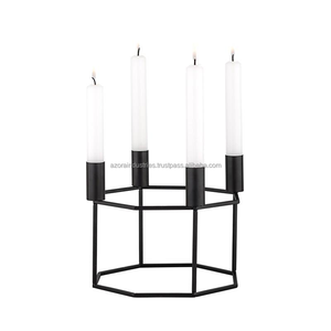 Pour Amazon Top Pick Unique 2 niveaux or métal fil de fer bougeoir élégant grand support fait à la main Design classique pour la maison - Product Image 2