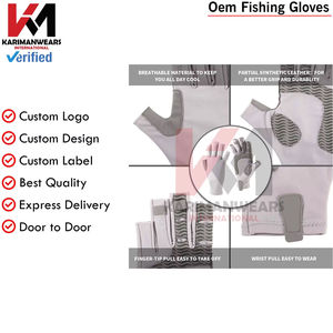 Gants de pêche résistants aux UV, vente en gros directe d'usine, gants de pêche respirants pour hommes, conception personnalisée OEM - Product Image 2