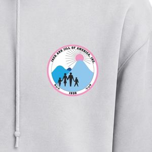 Sudadera con Capucha de Forro Polar Gris Claro con Parche Bordado del Escudo de Jack & Jill, Manga Larga, con Bolsillo Canguro, para Uso Casual - Product Image 5