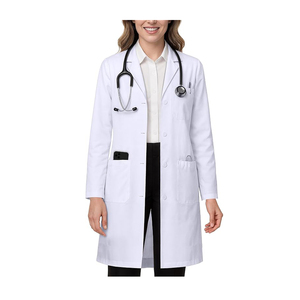 Blouse de laboratoire blanche professionnelle pour femmes, sur mesure OEM, blouse médicale à manches longues, blouse de médecin 100% coton par Waseem Impex - Product Image 1