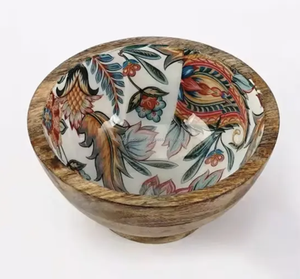 Cuenco redondo para comida de madera maciza al por mayor impreso a mano, ideal para servir pasta y fideos, cuenco elegante para vajilla - Product Image 2