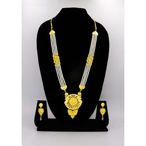 Traditionnel à la mode Moti perle Long collier ensemble ensemble de qualité supérieure artificiel Long ensemble imitation perles bijoux mariage - Product Image 5
