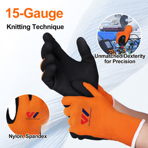 Gants de travail en nylon enduits de nitrile PU, respirants, légers, antidérapants, pour la construction, l'automobile, l'atelier et réutilisables - Product Image 2