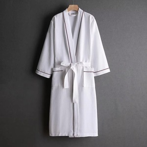 Cozy Lightweight <b>Waffle</b> Bathrobe Cotton Eco-Friendly Quick Dry Customizable Color Logo Bathrobe - Product Image 1