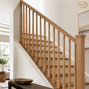 Composant d'escalier élégant et moderne, modèle 2015P, 34 pouces, en bois de chêne rouge massif, résistant à l'eau, réglable, écologique et durable - Product Image 3