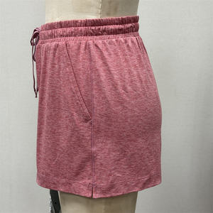 Excelente oferta en pantalones cortos deportivos informales Tejido de Jersey de doble melocotón Tejido de poliéster Space Dye Knit Cierre de cordón de cintura media suave - Product Image 3