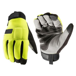 ถุงมือป้องกันความปลอดภัยในการทำงาน ทำจากหนังสังเคราะห์เสริมความแข็งแรงบริเวณฝ่ามือ นุ่มสบาย ทนความร้อน กันลื่น - Product Image 1