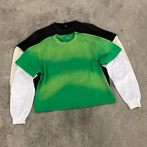 Sweat-shirt personnalisé à col rond en maille, mélange de coton épais, OEM ODM, logo, couleur et taille personnalisables, manches courtes - Product Image 3