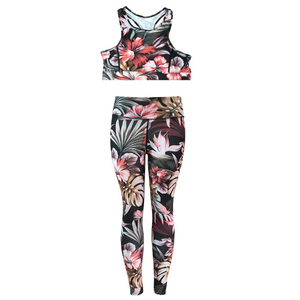 Gym Yoga Set Breathable Eco-Friendly Plus Size Workout for Women with Leggings Bra Solid Custom Sublimation Prints Fitness Set - Product Image 1