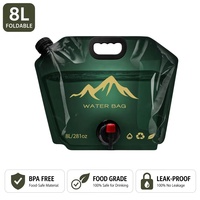 Sac d'eau en plastique PE de gros, qualité alimentaire, pliable, avec bec verseur, 8L 10L, réutilisable, portable, pour boissons et jus