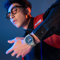 TIMEARTX – montre à Quartz pour hommes, cadran ciel étoilé, fenêtre de phase de lune, aiguilles lumineuses, étanche 30M, chronographe en acier inoxydable TA-5870