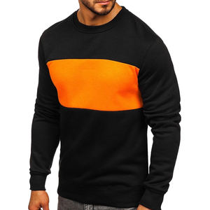 Sudadera de Cuello Redondo para Hombre, Color Negro y Naranja, Corte Regular, Tejido de Algodón, Estilo Casual para Otoño - Product Image 3
