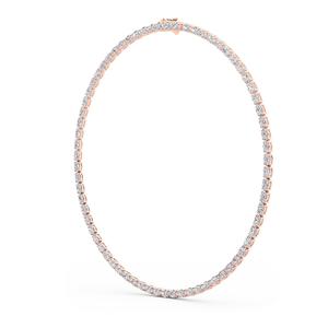 Collar de tenis de lujo en oro rosa de 9K con diamantes ovalados creados en laboratorio en línea continua, 46.44 CTW - Product Image 1
