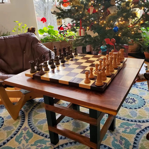 ILAHI's Eco-Friendly Rustic Polished Rectangle <b>Chess</b> <b>Board</b> Game 100% Handmade Pure Wood Animal/Love Style Customized Size <b>Chess</b> - Product Image 1