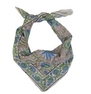 Hand Block Print 100% Cotton Bandana <b>Scarf</b> Floral Printed Cotton Head <b>Scarf</b> Boho Neck <b>Scarf</b> Bandana Handmade Cotton <b>Square</b> <b>Scarf</b> - Product Image 5