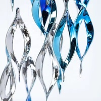 Pendentif en verre fait main post-moderne décor de conception créative lustre en verre torsadé ovale Unique lampes suspendues pour la maison Villa hôtel