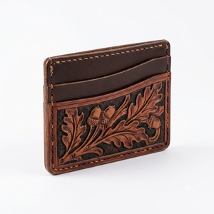 2026 Genuine <b>Leather</b> <b>Card</b> <b>Holder</b> With Hand Tooled Design And Multiple <b>Card</b> Slots Men's <b>Card</b> <b>Holder</b> Daily Use Slim Western Carved - Product Image 1
