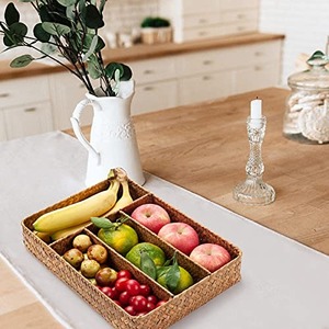 Seagrass <b>Storage</b> <b>Basket</b> with Compartments Utensil Tray for Organization Handmade <b>Storage</b> <b>Basket</b> Wholesale Made in Viet Nam - Product Image 5