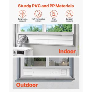 Kit de Ventana para Secadora con Longitud Ajustable, PVC Resistente, Compatible con Mangueras de Extracción de 4 Pulgadas, Ventanas Corredizas de Diferentes Alturas - Product Image 4