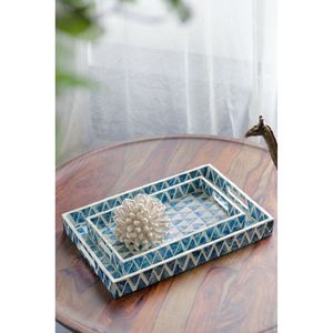 Plateau de mariage en résine fait main, motif végétal Art Déco - Product Image 2