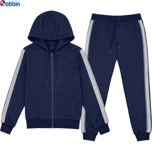 Nuevo Conjunto Deportivo Unisex Negro Cómodo con Capucha, Cierre de Cremallera, Manga Larga, Rayas, Ropa Casual de Otoño para Adultos, Corte Regular, Transpirable - Product Image 3