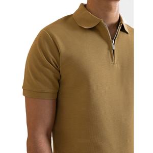 เสื้อโปโลชาย คุณภาพพรีเมียม ผ้าฝ้าย 100% เสื้อโปโลชายแบบมีซิป เสื้อโปโลชายรับทำโลโก้ บริการ OEM เสื้อโปโลชายระบายอากาศได้ดี - Product Image 3